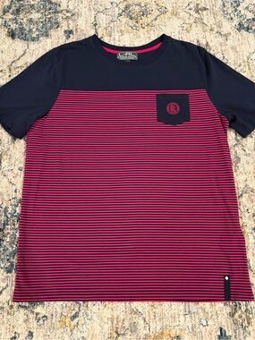 LRL Lauren Active Top Women’s XL Short Sleeve Pink & Blue Striped